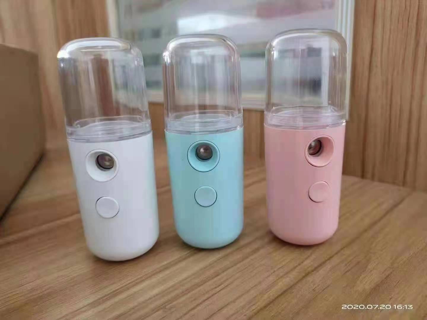Usb-wiederaufladbares Feuchtigkeitsgerät, Feuchtigkeitsspray, Tragbares Gesichtspflegegerät, Luftbefeuchter-sprühgerät – Himmelblau