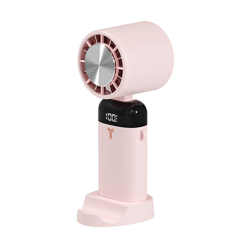 Tragbarer Outdoor-lüfter Mit Digitalanzeige Für Halbleiter, Mini-falt- Und Leiser Tischventilator - Rosa (kühlmodell)