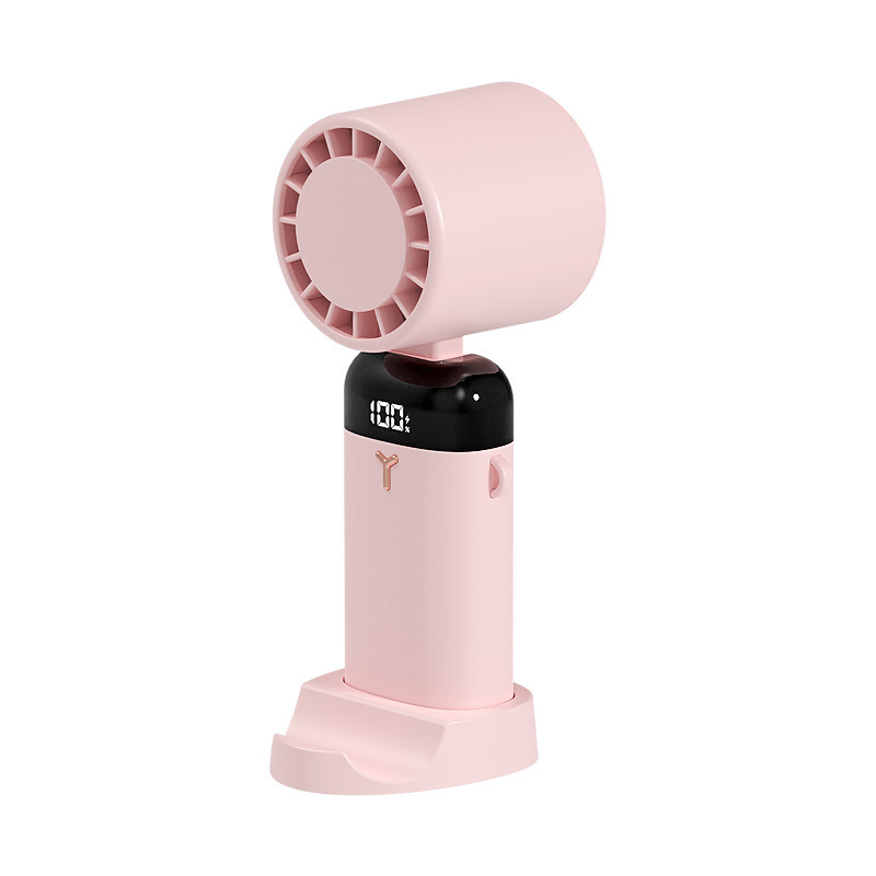 Tragbarer Outdoor-lüfter Mit Digitalanzeige Für Halbleiter, Mini-tischventilator, Leise Und Faltbar - Rosa (standardmodell)