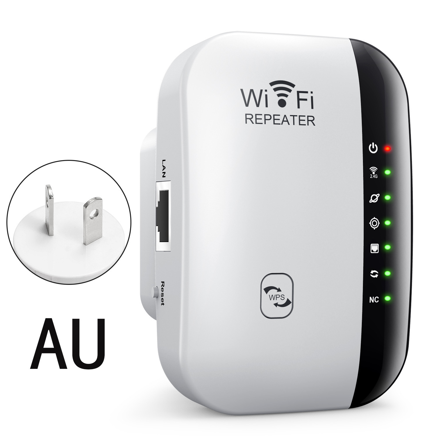Wlan-repeater, Drahtloser Signalverstärker Gemäß Britischen/australischen Standards, Heimrouter Der Dritten Generation, 7 Leds, Weiß (australischer Standard)