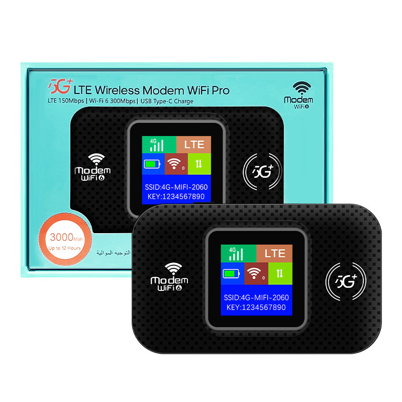 Tragbarer 4g-wlan-router, Mifi-autorouter Mit Sim-kartensteckplatz – E5880 – Neues 5g-logo-farbdisplay – Schwarz
