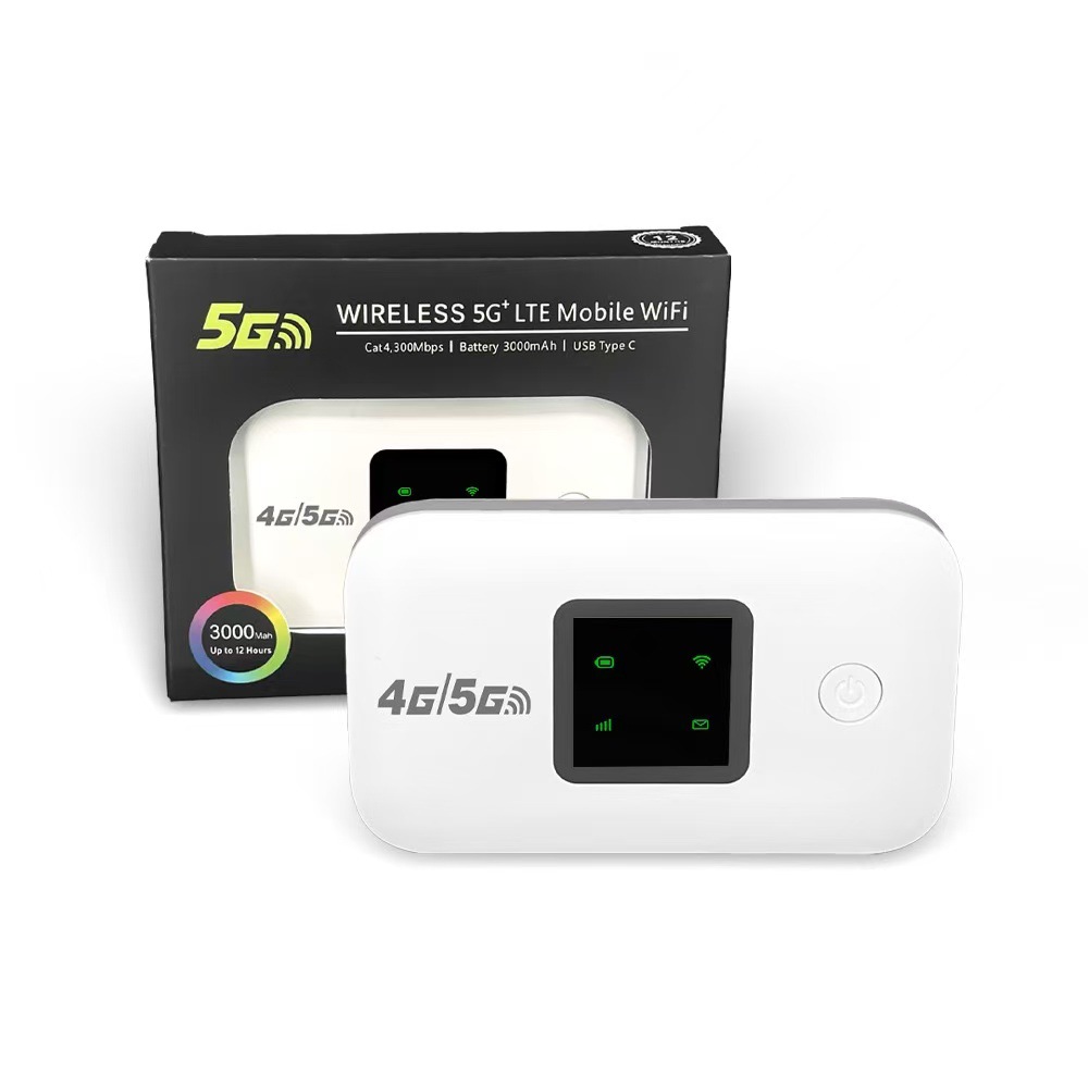 Mini-wlan-router (tragbar) – A8-l Weiß Mit 4 Leds (4g/5g, Version Für Amerika) – Naher Osten Und Amerika