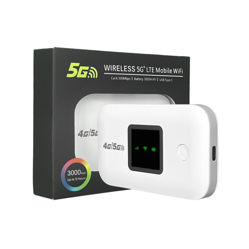 Mini-wlan-router (tragbar) – A8-e (weiß Mit 3 Leds, 4g/5g, Eurasische Version) – Naher Osten Und Amerika