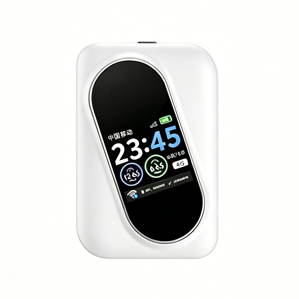 Tragbarer 4g-wlan-autorouter Mifi Mit Sim-kartensteckplatz H7 – Weiß – Eurasien – Lcd-bildschirm