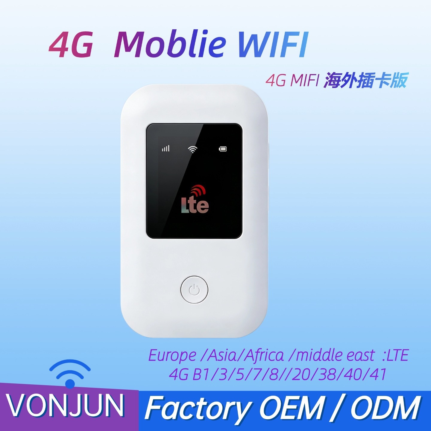 Tragbarer 4g-wlan-router Mit Sim-karte, Mobiler Wlan-hotspot, Südostasien – Weiß