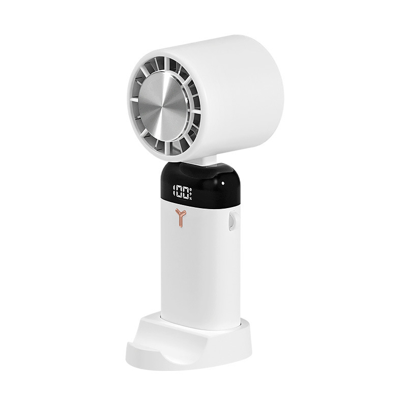 Tragbarer Outdoor-lüfter Mit Digitalanzeige Für Halbleiter, Mini-tischventilator, Faltbar Und Leise - Weiß (kühlmodell)