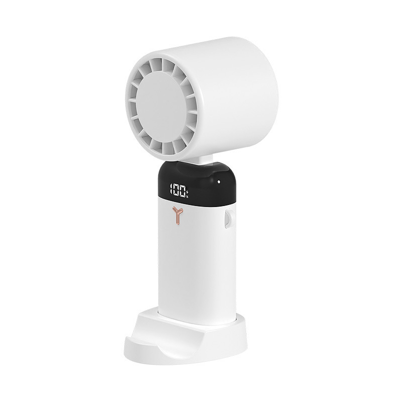 Tragbarer Outdoor-lüfter Mit Digitalanzeige Für Halbleiter, Mini-tischventilator, Leise Und Faltbar - Weiß (standardmodell)