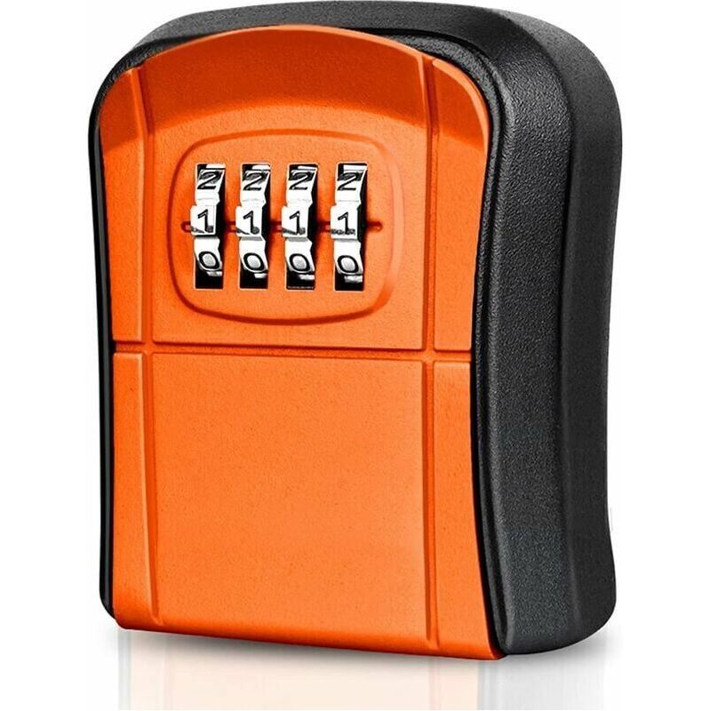 Easycomfort Boite À Clé Sécurisée Mural Mini Coffre À Clés Extérieur Boîte À Clef Avec Code Numérique À 4 Chiffres Réinitialisable Étanche Boitier Clef Pour Maison École Bureau Usine Garage (orange) B