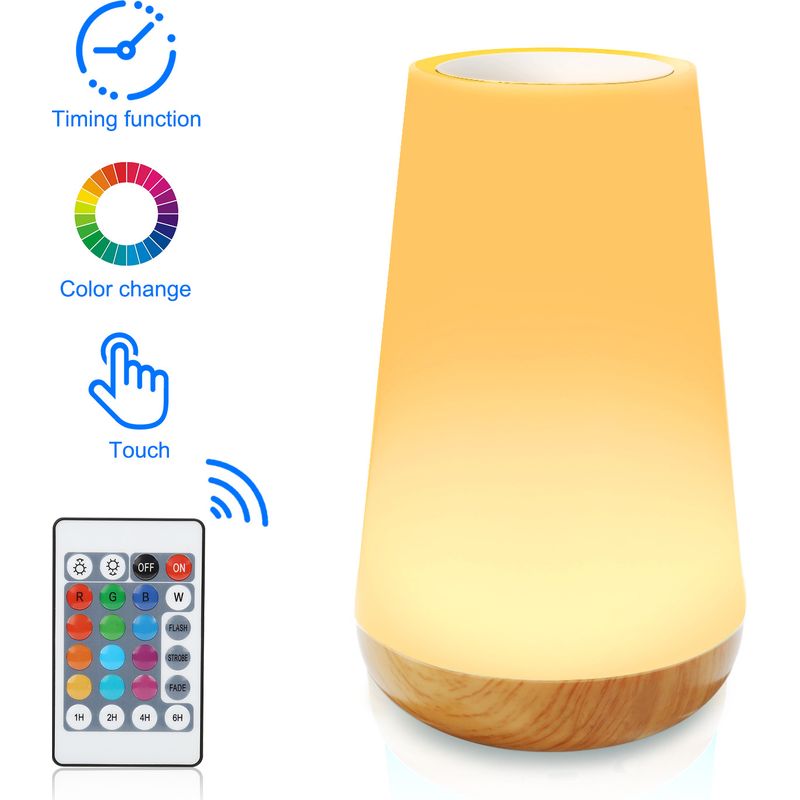 Easycomfort Lampe Tactile Led Pour Chambre À Coucher, Salon, Bureau - Lampe De Chevet Avec Capteur Rvb Changeant De Couleur - Port De Charge Usb