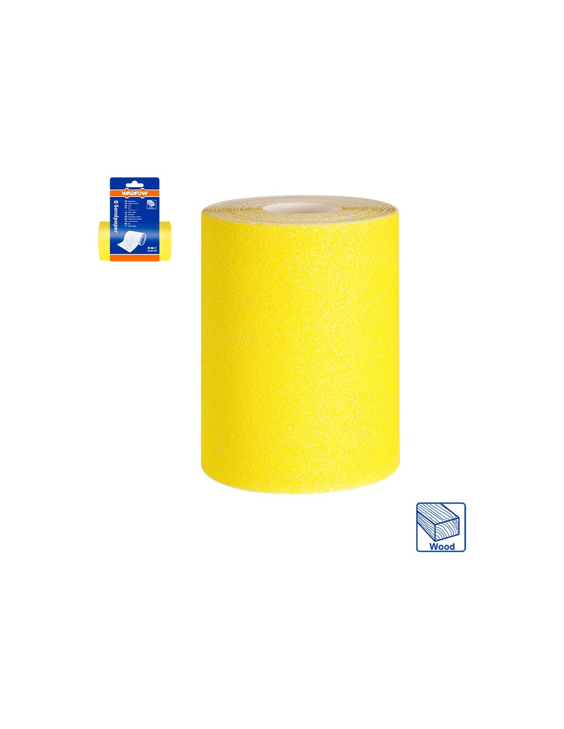 Wadfow Schleifpapierrolle Gelb Korn 80 Größe 11,5x1000 Cm