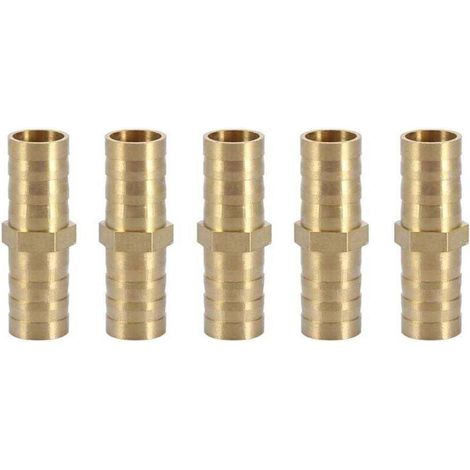 Ulisem Messing-geradverschraubung, Zweiwege-schlauchadapter, Schlauchverschraubung, 10 Mm Schlauchanschluss (10 Mm, 5 Stück)