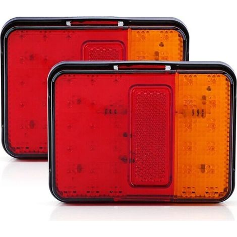 2 Stück Led-rücklichter 12v Mit 30 Leds Für Anhänger, Lkw, Boot, Rot Und Amber