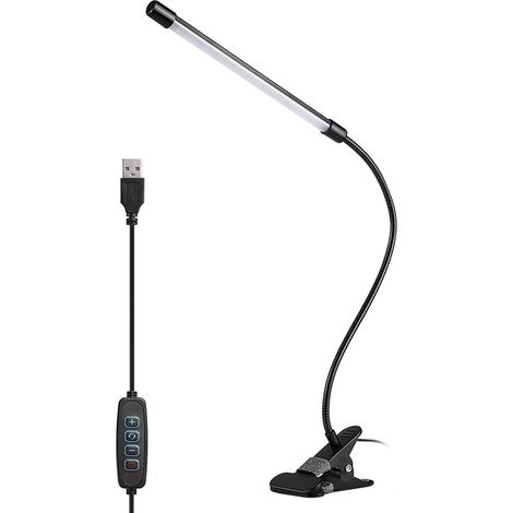 Multifunktionale Led-lampe Lumière, 3 Lichtmodi, 10 Helligkeitsstufen, 360° Einstellbar, 150 Cm Kabel, Usb, Schwarz
