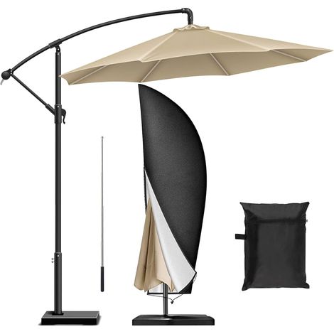 Abstandssonnenschutzhülle, Oxford-gewebe-sonnenschirmabdeckung, Uv-schutz, Wasserdicht, Windschützende Regenschirmabdeckung – 265 X 40/70/50 Cm