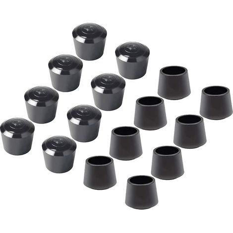 16 Stühle Schutzkappen, Gummistuhlbeinschützer, Innendurchmesser - 7/8 Zoll / 22 Mm, Schwarz
