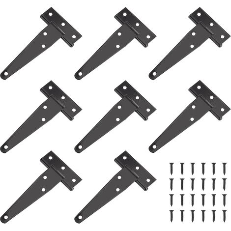 T-scharnier Für Schwere Tür, Verzinktes Metall, Abmessungen 122 Mm, Dicke 1,2 Mm, 8 Stück Scharniere Im Set, Drehwinkel 270°