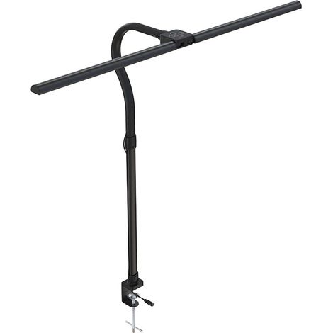 Led-schreibtischlampe Mit Doppelseitiger Klemme, 360° Verstellbar, 5 Helligkeitsstufen, Augenschutz, Usb, Leistung 24w, Material Pc, Schwarz