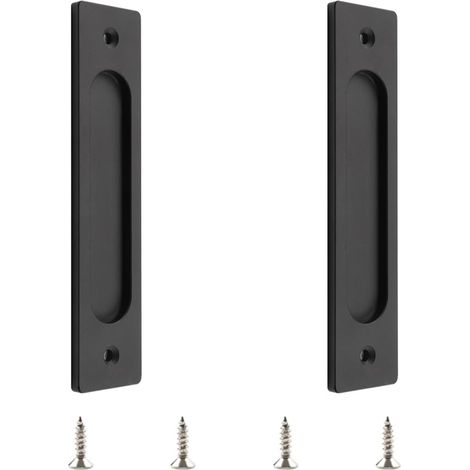 Versenkbare Griffschale Für Schiebetüren In Mattschwarz – Maße 180x40mm – Einfache Montage Mit Beiliegenden Schrauben – 2er-set