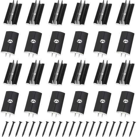 100 Stück Schwarze Kunststoff-clipse Für Holzdielen, T-clipse Für Terrassendielen Mit 6 Mm Abstandshaltern, Verdeckte Befestigung Mit 100 Schrauben Für Wpc-/bpc-dielen Und Verbundwerkstoffplatten