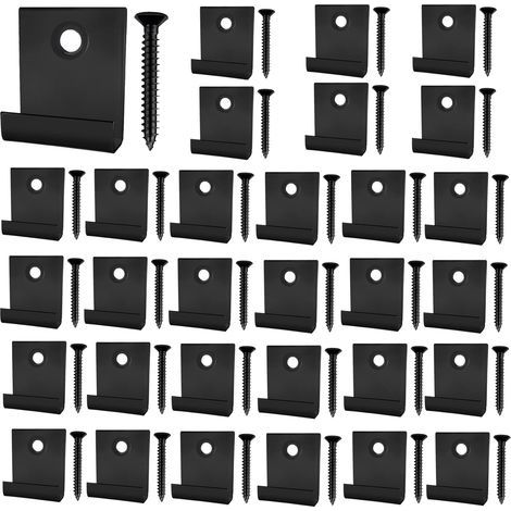 30 Terrassen-clip-sets, Verdeckter Startbefestigungsclip Mit Selbstschneidender Schraube, Edelstahl-diy-beschläge (schwarz)