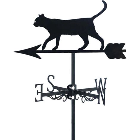 Dekorativer Metall-wetterhahn In Form Einer Katze, Windrichtungsanzeiger, Eisen-wetterhahn Für Dach, Bauernhof, Hof Und Garten