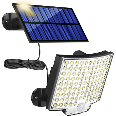 Außenleuchten Mit Solarbetrieb, 106 Led-solaraußenleuchte Mit Bewegungsmelder, Wasserdicht Nach Ip65, Abstrahlwinkel Von 120°, Solar-wandleuchte Für Den Garten Mit 5 M Kabel