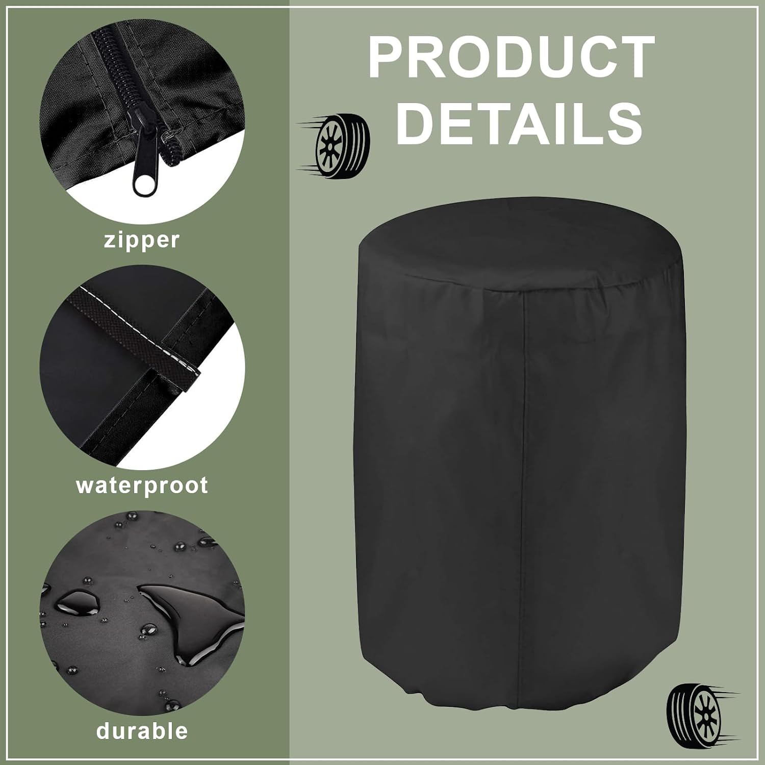 Universelle Reifenhülle, Schutzhülle Für Reifen, Große Wasserdichte Tasche Für 4 Reifen, 73 X 110 Cm (schwarz)