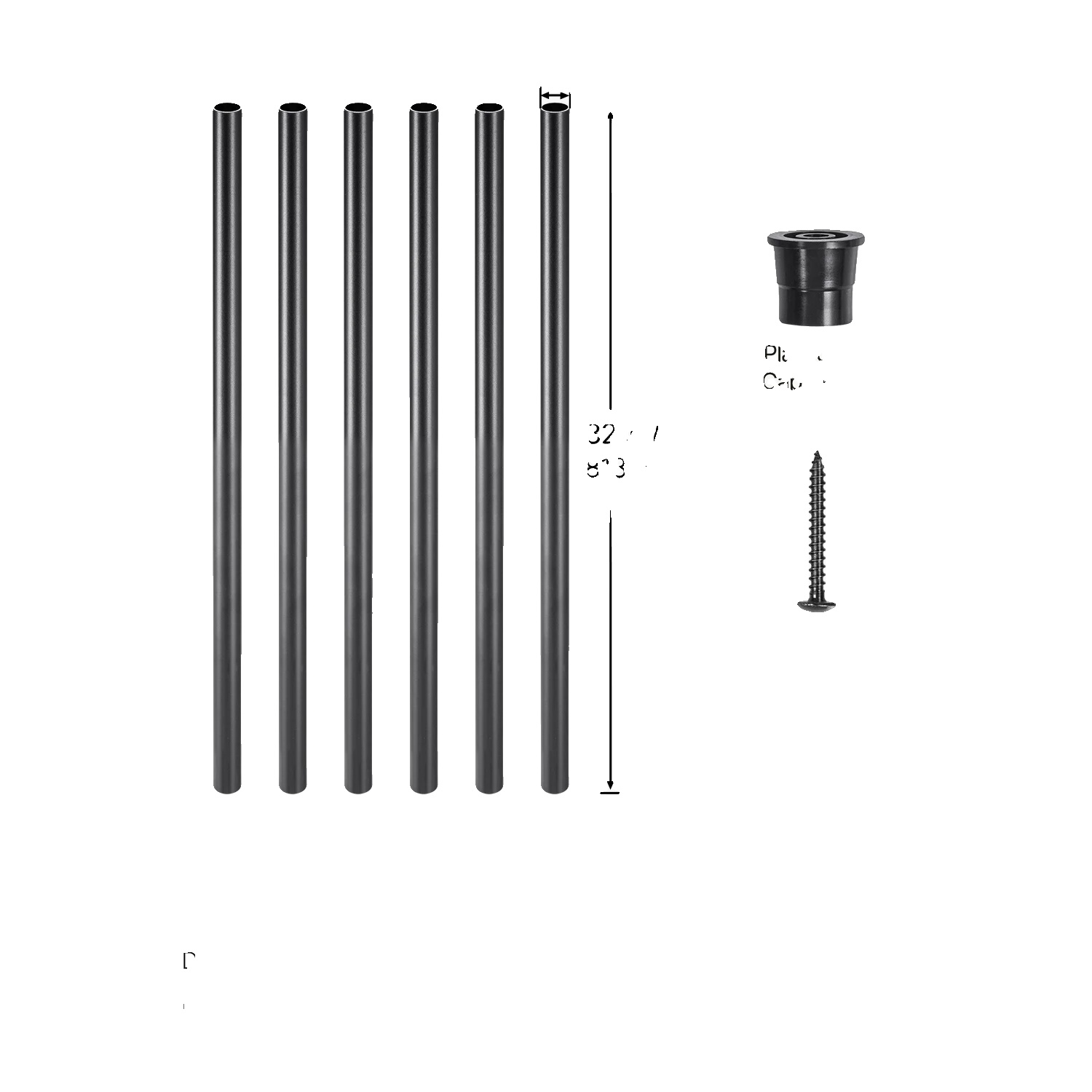 Treppenbaluster, 101er Pack, Rundrohrdesign, 51stücke 32in
