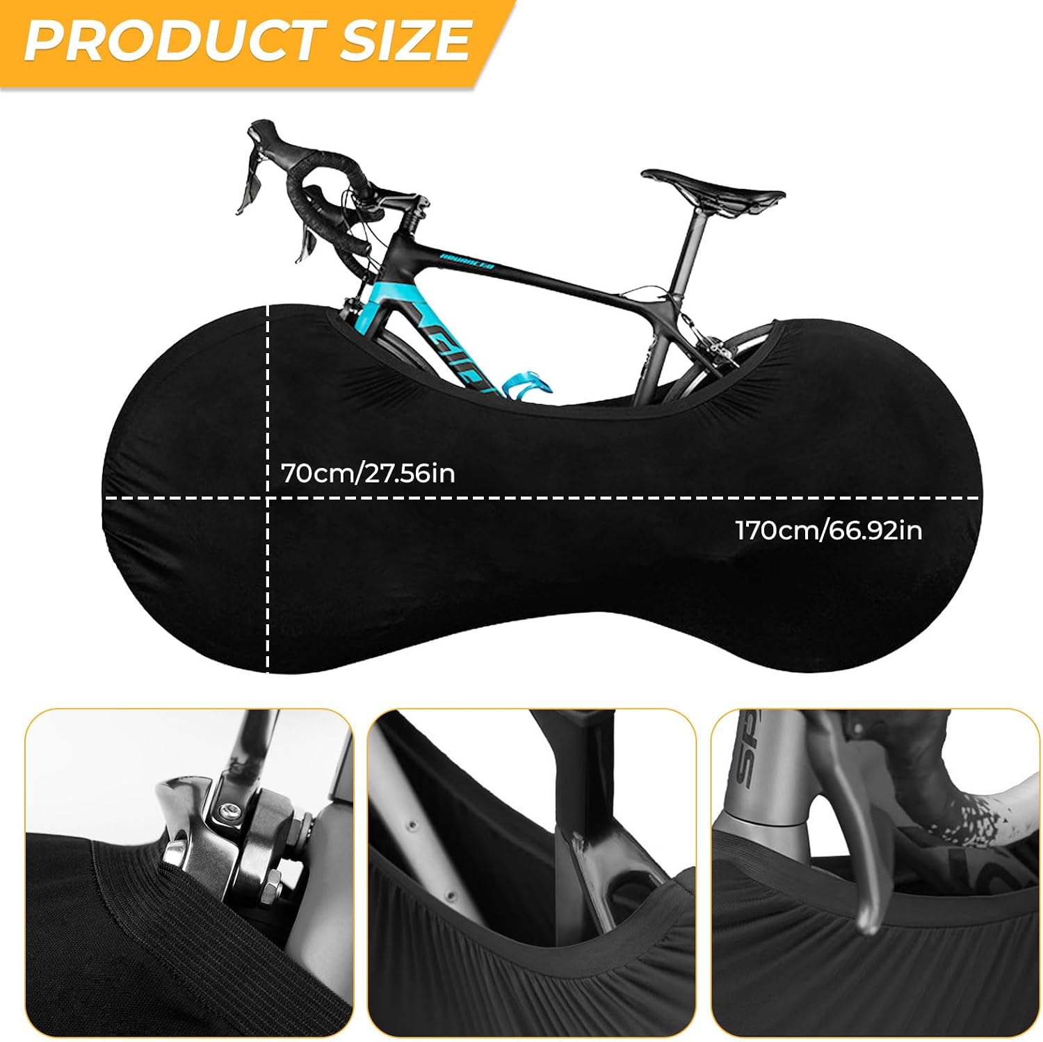 Schwarze Fahrradabdeckung, Waschbare Schutzhülle Für Fahrräder, Fahrradplane, Fahrradgarage Für Den Innenbereich, Staubdichte Fahrradabdeckung, Fahrradabdeckung