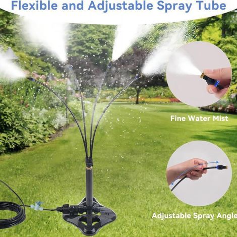 1 Stück Tragbares Nebel-system Für Den Außenbereich, Stand-nebelgeräte Mit Wasserzufuhrschlauch (8 M)