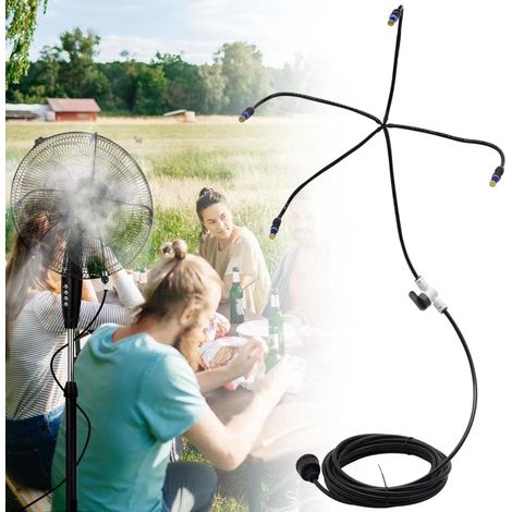 Ventilator-nebelset, 5 M Nebelrohre + 4 Rotative Messingdüsen (360°) (ventilator Nicht Im Lieferumfang Enthalten)