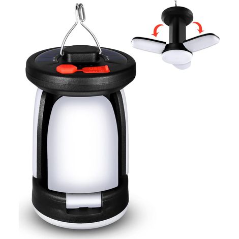 Solarlaterne, Ultra Helle Led-campinglampe, 2 Einstellbare Beleuchtungsmodi, 5 Lademethoden, Mit Handkurbeldynamo, Lange Leuchtdauer Für Camping, Wandern, Angeln Und Notfälle