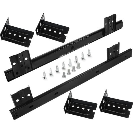 Schubladenführungen 350 Mm, Kugelführung Für Ausziehplatte Und Tastatur (1 Paar), Schwarz