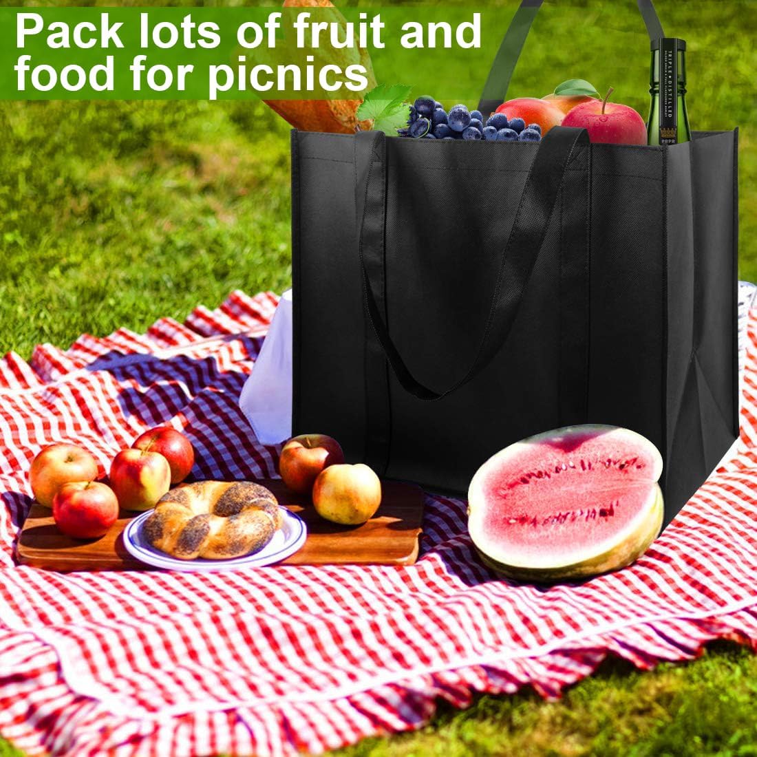 Set Mit 2 Einkaufstaschen, Wiederverwendbare Einkaufstaschen Und Tragetaschen Mit Griff, Faltbare Trolley-tasche 41 X 33 X 26 Cm Für Einkaufen, Picknicks, Reisen Und Strand
