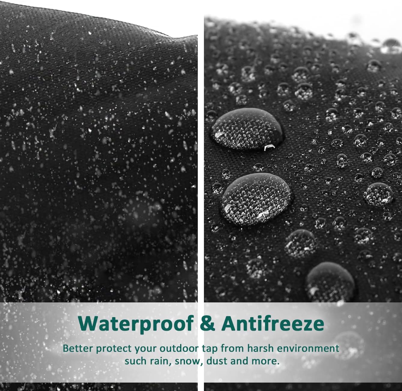 Set Aus 2 Dicken, Wasserdichten, Frost- Und Kältebeständigen Außenwasserhahn-abdeckungen Zum Schutz Vor Hitze Und Kälte. Inklusive Aufbewahrungstasche – Schwarz
