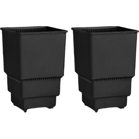 2er-set Atmungsaktive Quadratische Kunststoff-blumentöpfe Für Gesundes Wurzelwachstum – 8 Cm Und 10 Cm Innendurchmesser – Schwarz – 8 Cm