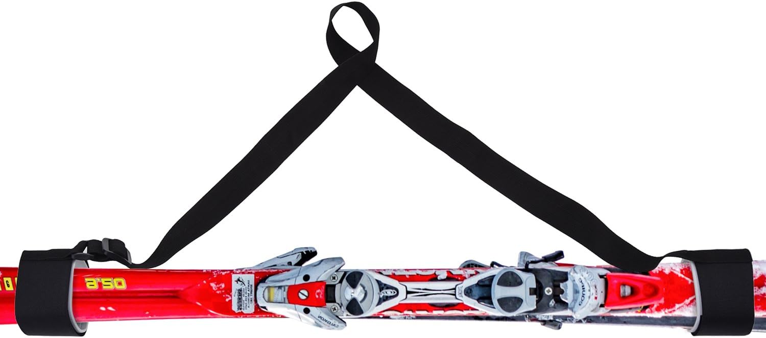 Skitragegurte, Verstellbare Schultergurte, Tragegurte Mit Gepolstertem Verschlussband, Schnalle Für Den Einfachen Transport Von Skiern Und Stöcken.