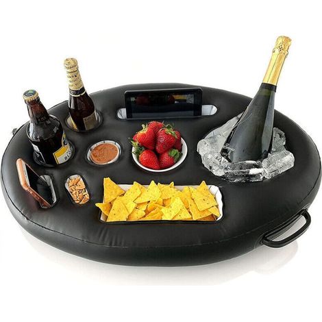 Aufblasbares Pvc-eisbar-tablett Für Getränke – Party-trinkbecherhalter, 71x50 Cm