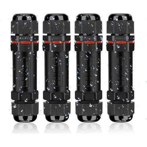 Wasserdichte Ip68-elektroanschlussdose, Wasserfeste Kabelverzweigungsbox Für Den Außenbereich Mit 3 Adern, Wasserdichte Verbindungsdose Für Kabel Ø 3–12 Mm (4 Stück)
