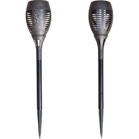 Garten-solarleuchte, 2er-set, Ip65, Schwarz
