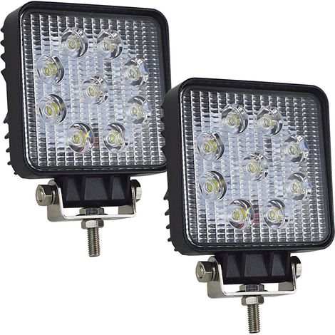 2 Stück 3 Zoll 27w Led-arbeitsscheinwerfer, Quadratischer Breitstrahl-arbeitsscheinwerfer Für Suv, Geländewagen Und Nebelschlussleuchte 4x4
