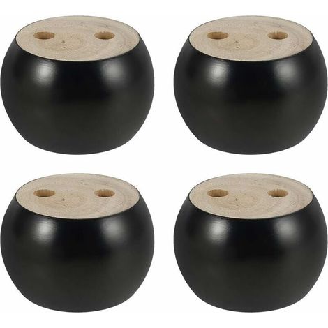 4er-set Runde Holz-möbelfüße, Höhe 5 Cm, Für Sofa, Bett, Sessel Und Schrank, Mit Schrauben Und Klebeband (schwarz)