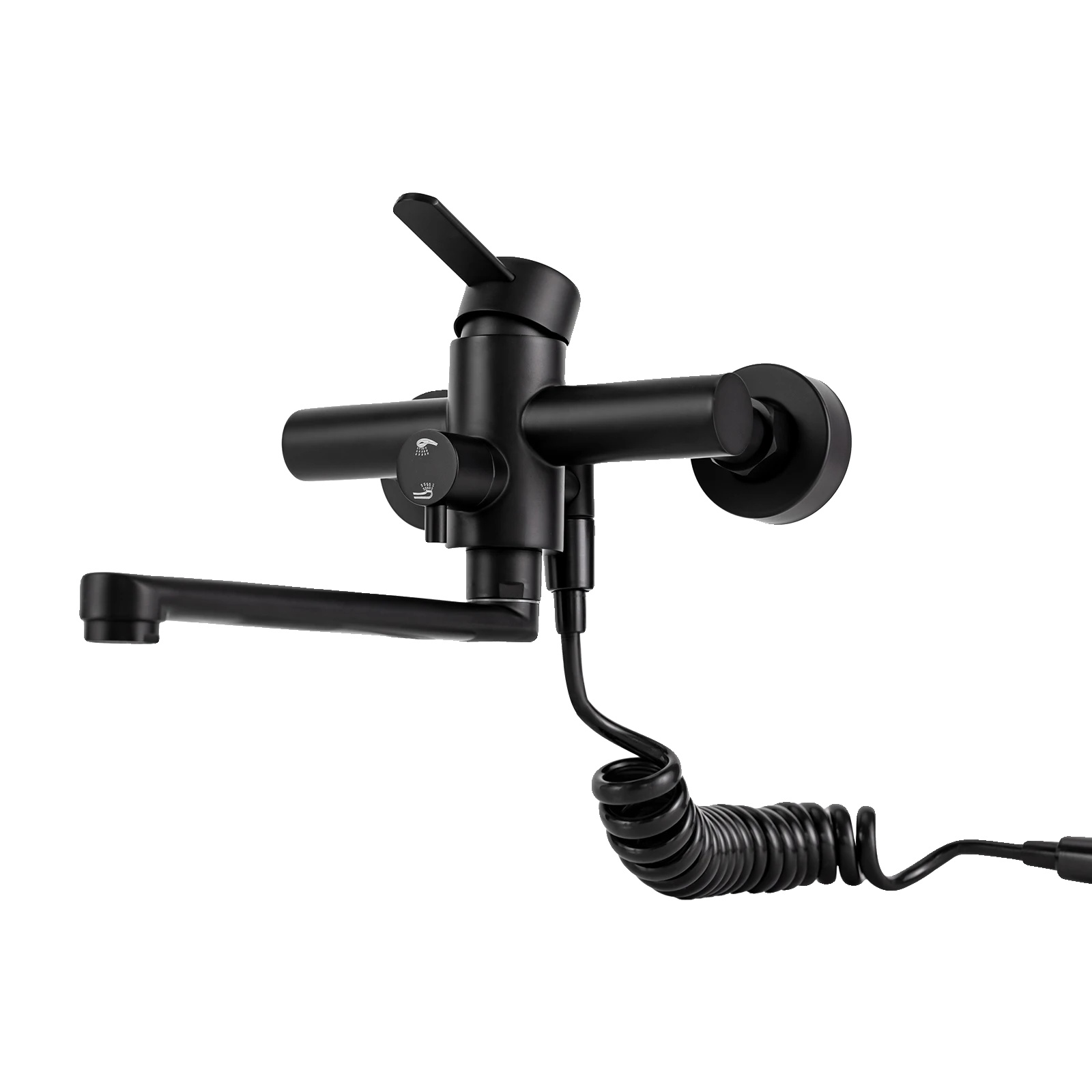 Wasserhahn, 360° Schwenkbar, Edelstahlkonstruktion, Schwarz
