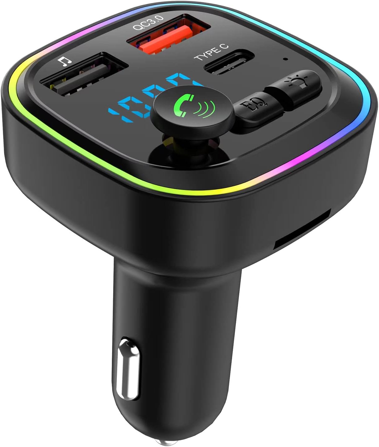 Fm-transmitter, Bluetooth-kfz-adapter, Mp3-player Mit Radio, 2 Usb-anschlüsse (5 V/3 A), 20-w-pd-schnellladegerät (qc 3.0 + Typ C)