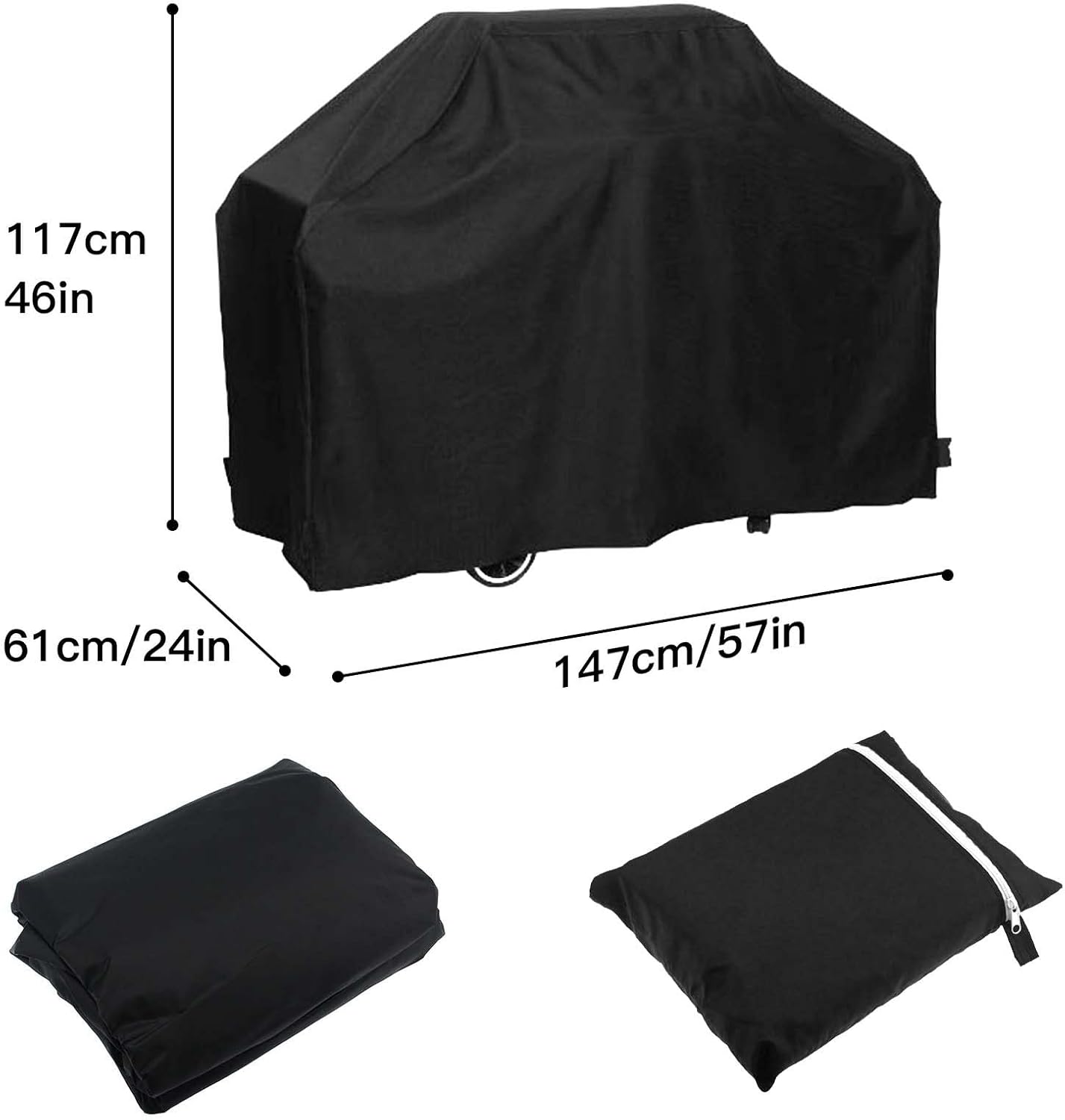 Schutzhülle Für Grill, Wasserdichte Abdeckung Für Gasgrill, Staubdichte Schutzhülle (145 X 61 X 117 Cm)