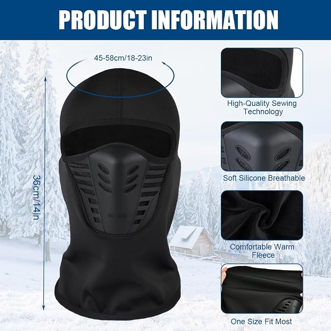 Winter-sturmhaube, Gesichtsmaske, Visier, Motorrad-/fahrrad-/ski-sturmhaube, Wind- Und Wasserdichte Kopfbedeckung Für Wintersport Und Outdoor-aktivitäten, Uv-schutzschal Für Damen Und Herren