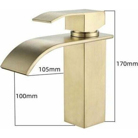 Modernes Goldenes Wasserfall-waschbeckenarmatur – Mischarmatur Für Badezimmer Mit Einstellbarem Warm- Und Kaltwasser