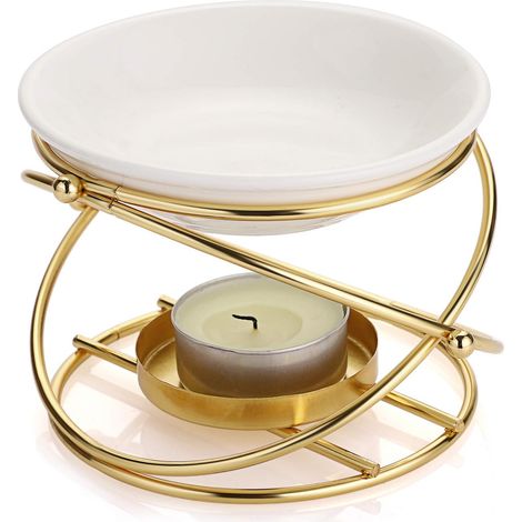 Metallischer Ätherisches Öl-brenner, Aromadiffusor, Runde Form (gold)