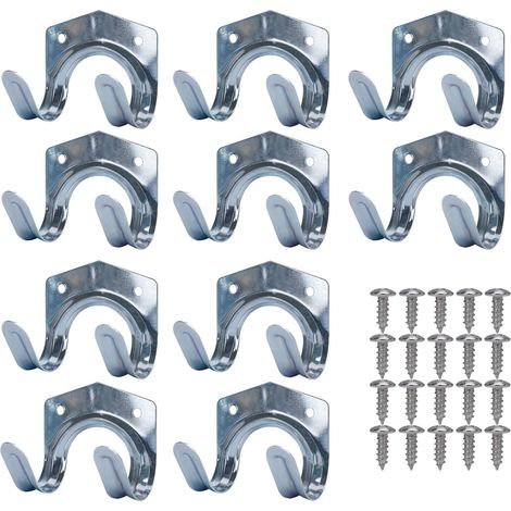Metall-aufhängehaken, Werkzeug-halterung Aus Stahlblech, Wandhalterung Für Gartenwerkzeuge, Doppelte U-förmige Stahl-wandhalterung Für Garage, Schuppen, Lagerhalle Und Bauernhof (10er-pack)