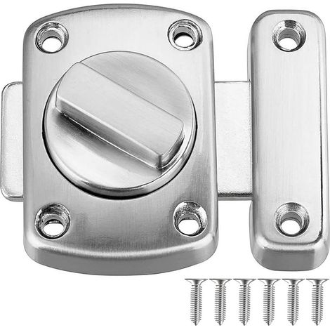 Litensh Verriegelbarer Türschnapper Für Badezimmer-, Fenster- Und Schranktüren, Schwenkbarer Sicherheits-schnappverschluss Mit Wc-riegel Aus Gebürstetem Edelstahl (silber, 55 Mm)